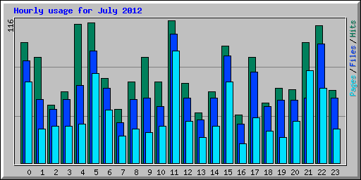 Hourly usage for July 2012