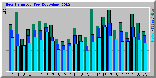 Hourly usage for December 2012