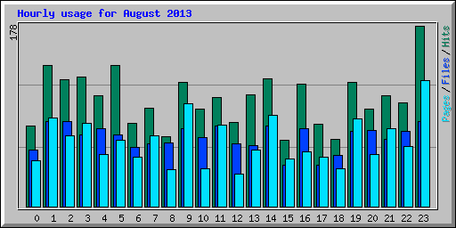 Hourly usage for August 2013