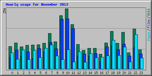 Hourly usage for November 2013